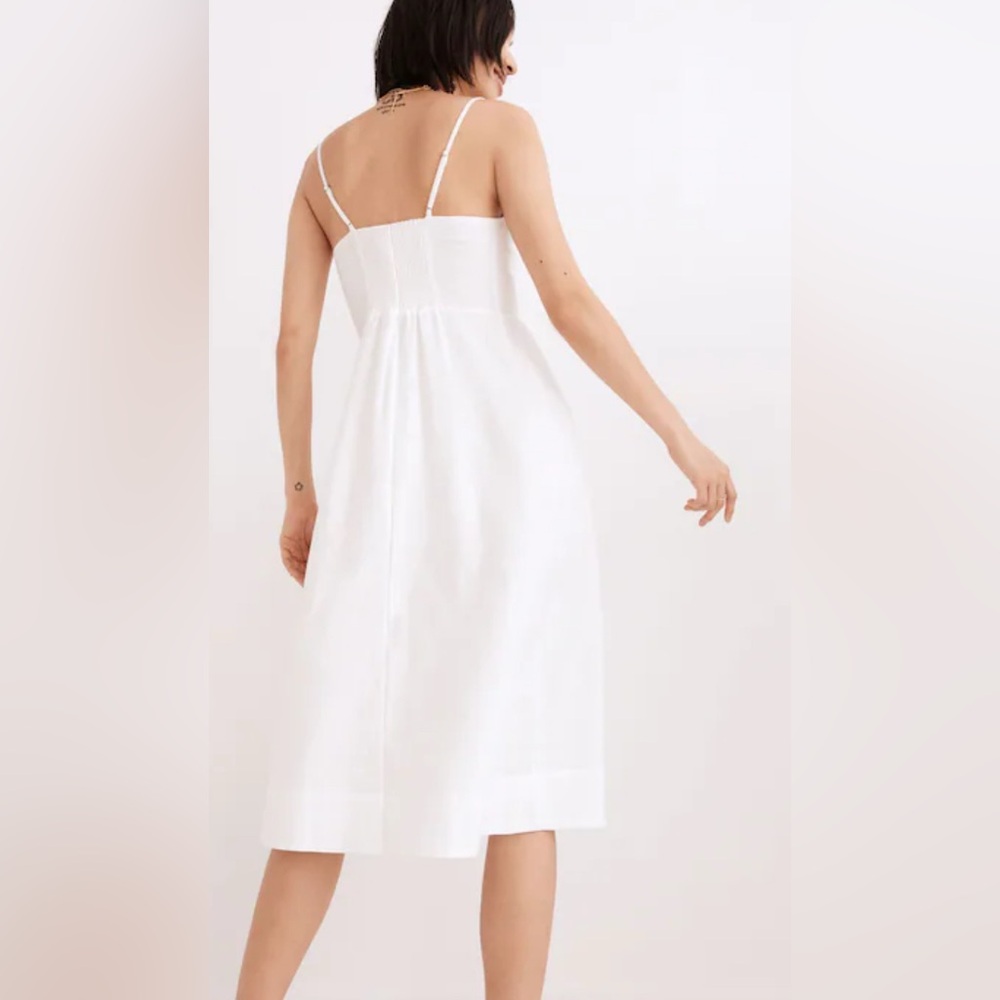 Madewell Linen-Cotton Cami Button-Front Midi Dress - Like New - Picture 3 of 15